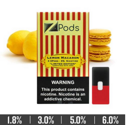 Lemon Macaron Ziip Pods for Juul Devices